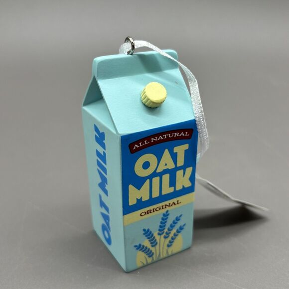 Hallmark Oatmilk Christmas Ornament Vegan Foodie Holiday Gift Miniature Food - Picture 1 of 7